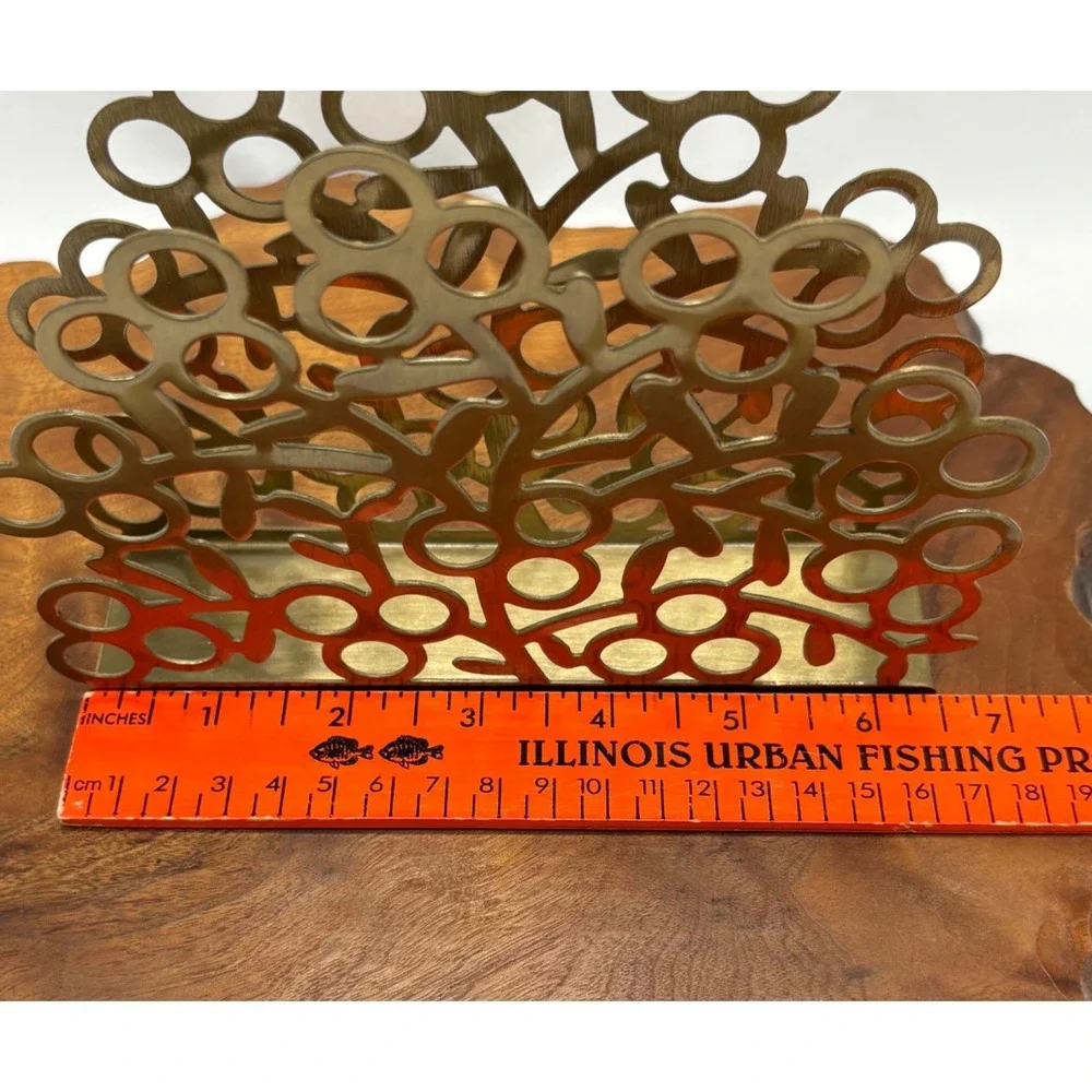 Ikea Vinterfint Napkin Holder Gold Color 505.799.70 Circle Motif
